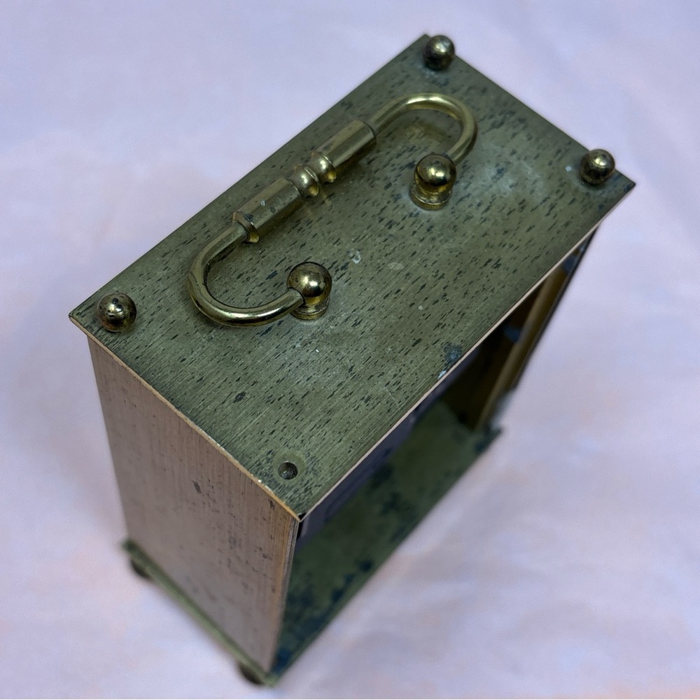 Quartz Alarm Carriage Clock in Brass Finish non working prop from west Germany - Picture 15 of 16
